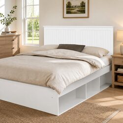 Specifications for 150cm White Engineered Wood Headboard