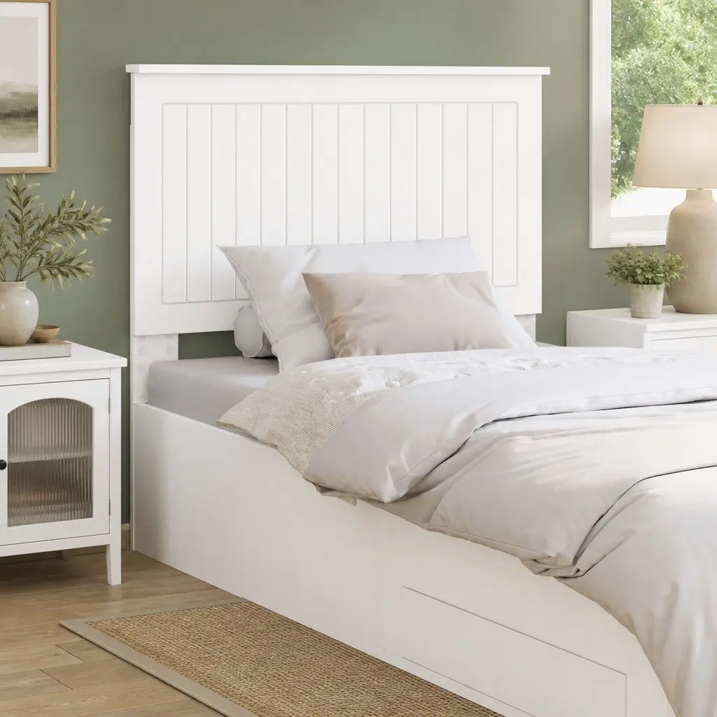 White Engineered Wood Headboard 90cm with Instructions