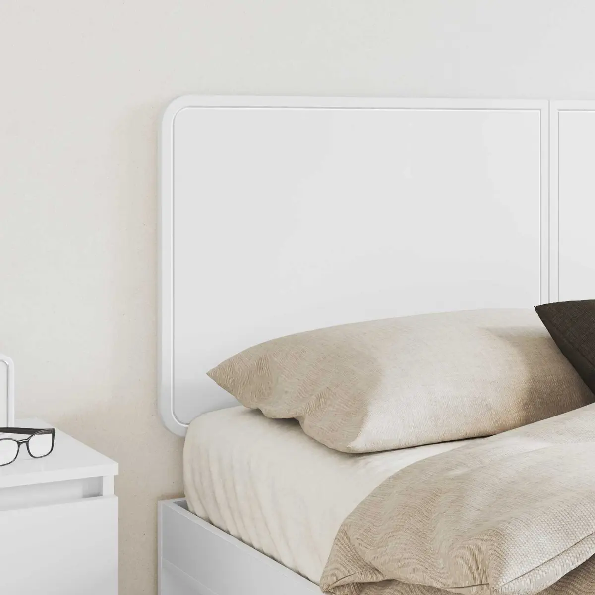 White Engineered Wood Headboard