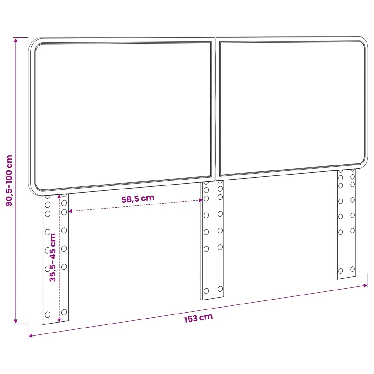 White Engineered Wood Headboard