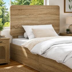 Brown Engineered Wood Rectangular Headboard Specs and Details