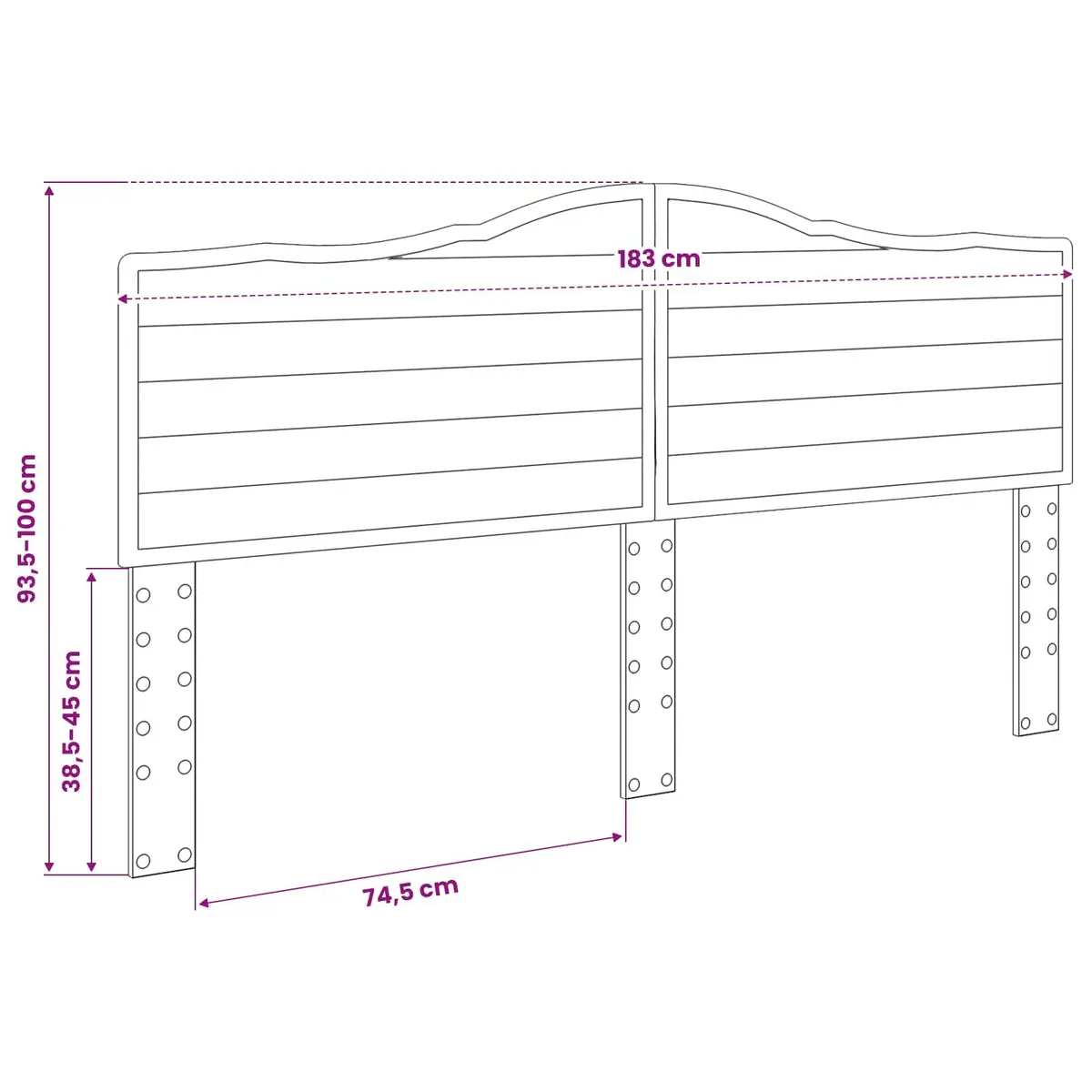 White Headboard with Engineered Wood, Wall Mounted