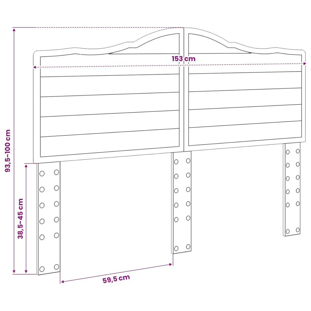 Engineered Wood Wall-Mounted White Headboard, 1x Included
