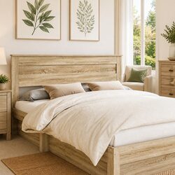 Engineered Wood Headboard - Brown, Modern Style