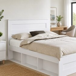 White Engineered Wood Headboard - Modern Design Specs