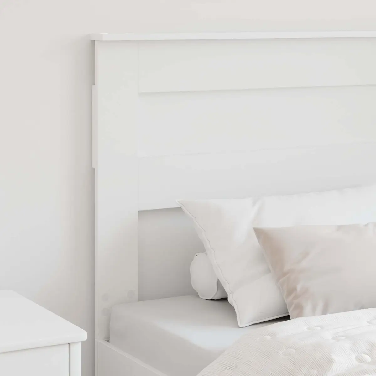 White Engineered Wood Headboard