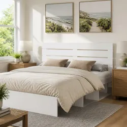 Dimensions of a Modern White Headboard in Engineered Wood