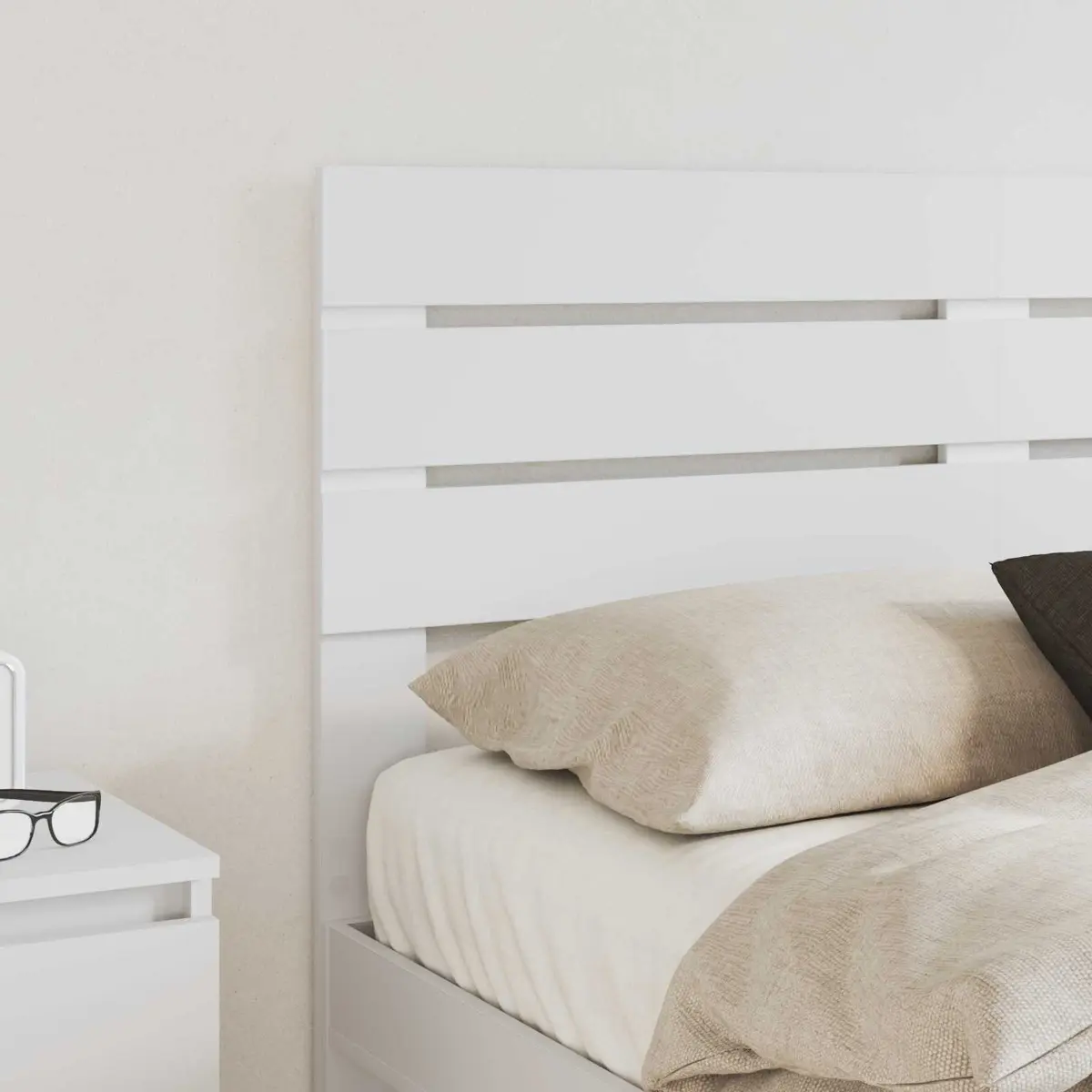 Rectangular Headboard in White Engineered Wood