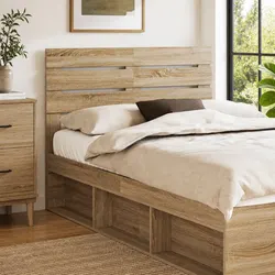 Rectangular Brown Headboard - Engineered Wood Material