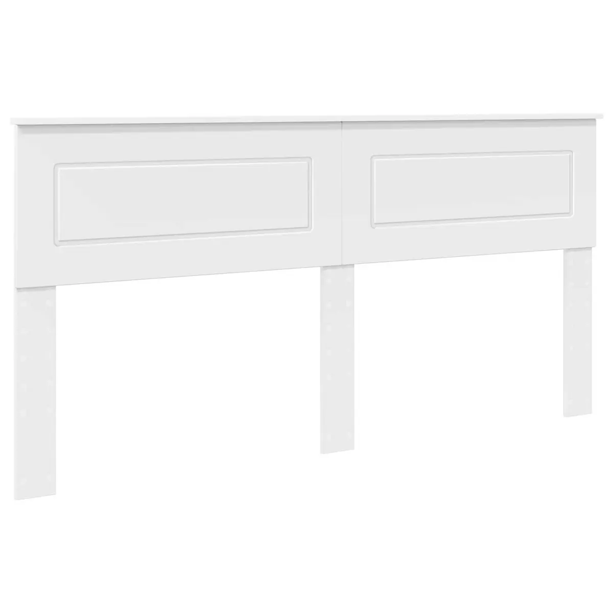 White Rectangular Engineered Wood Headboard