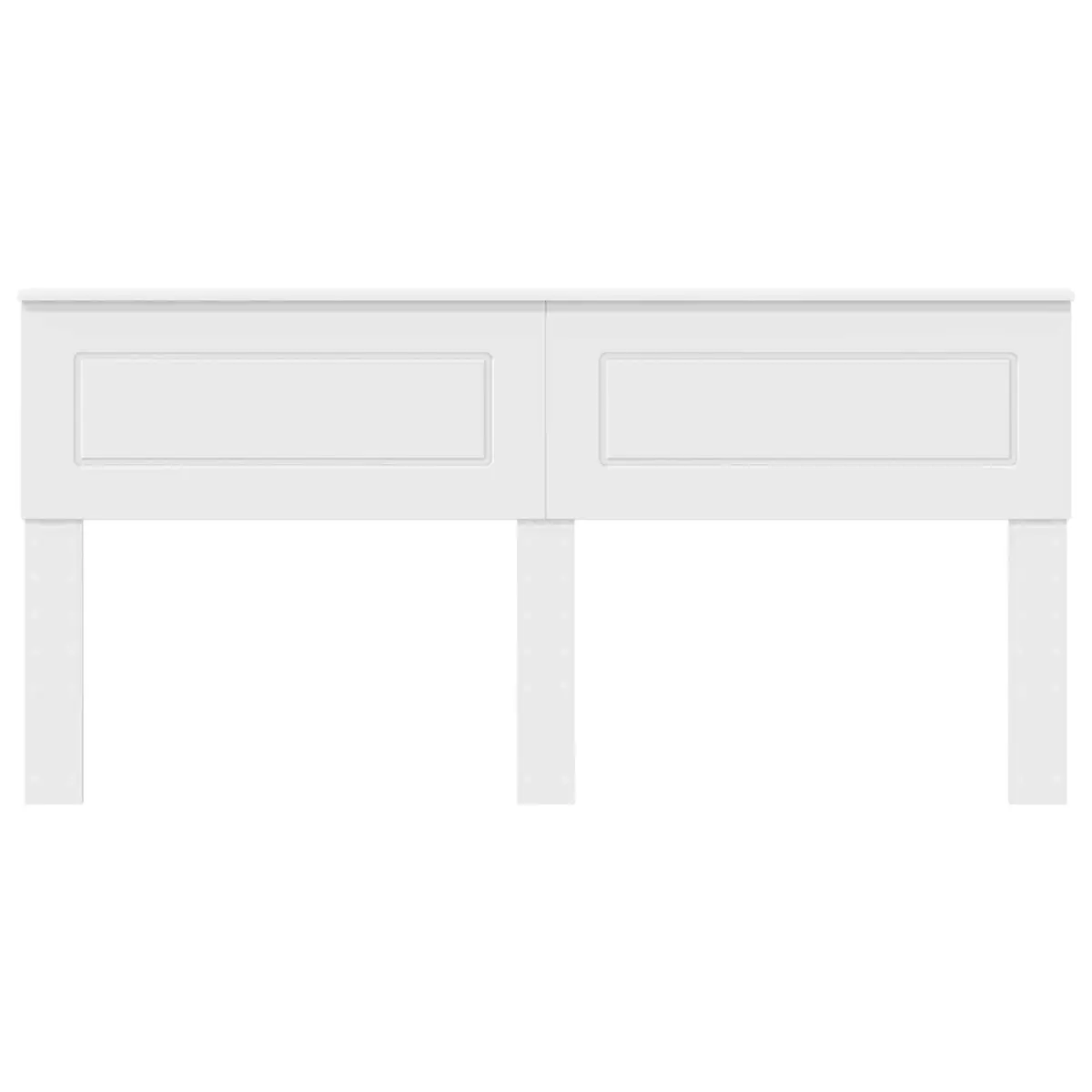 White Rectangular Engineered Wood Headboard