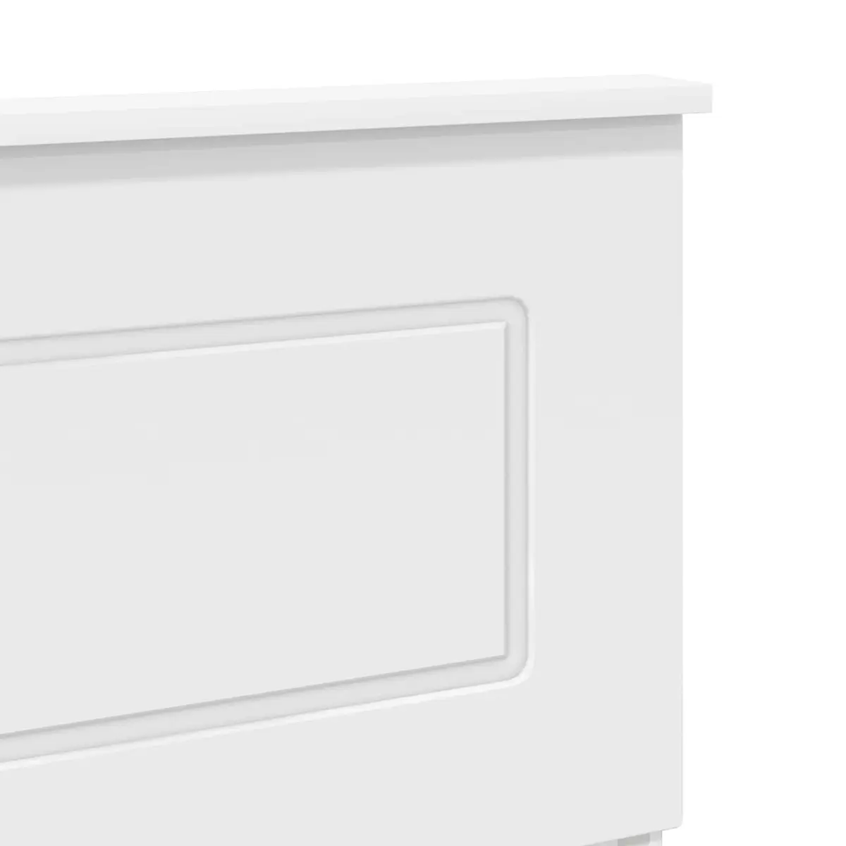 White Rectangular Engineered Wood Headboard