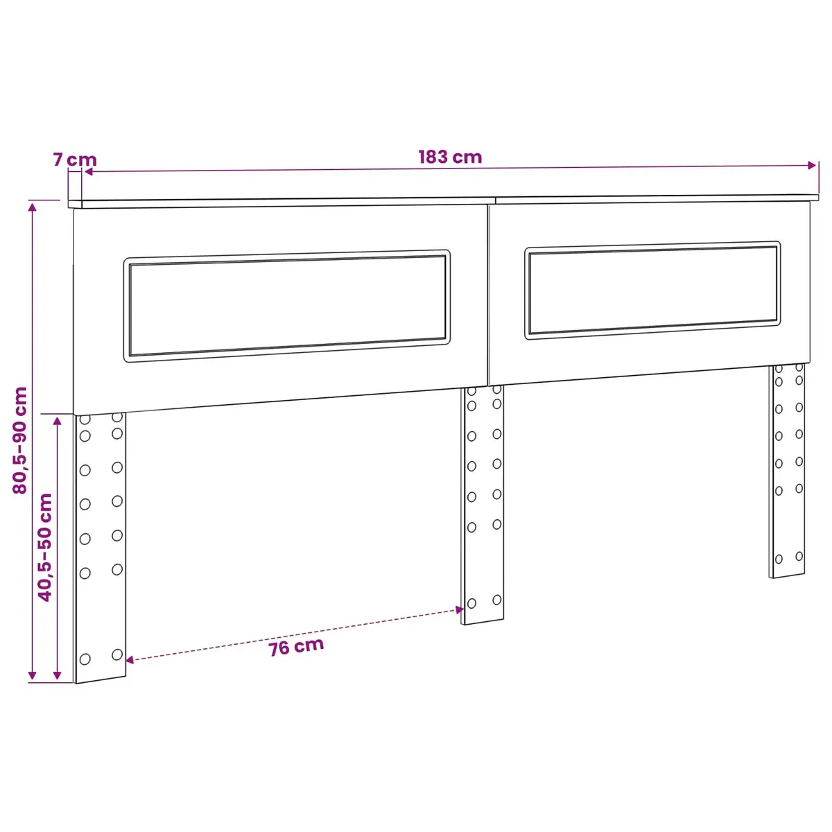 Headboard Engineered Wood Rectangular Modern Bedroom Furniture Brown Sonoma Oak