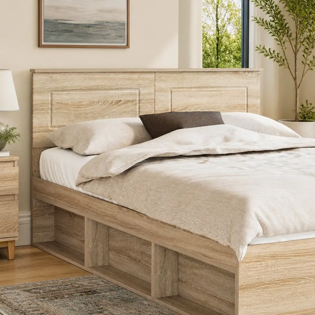 Engineered Wood Brown Headboard with Easy Care