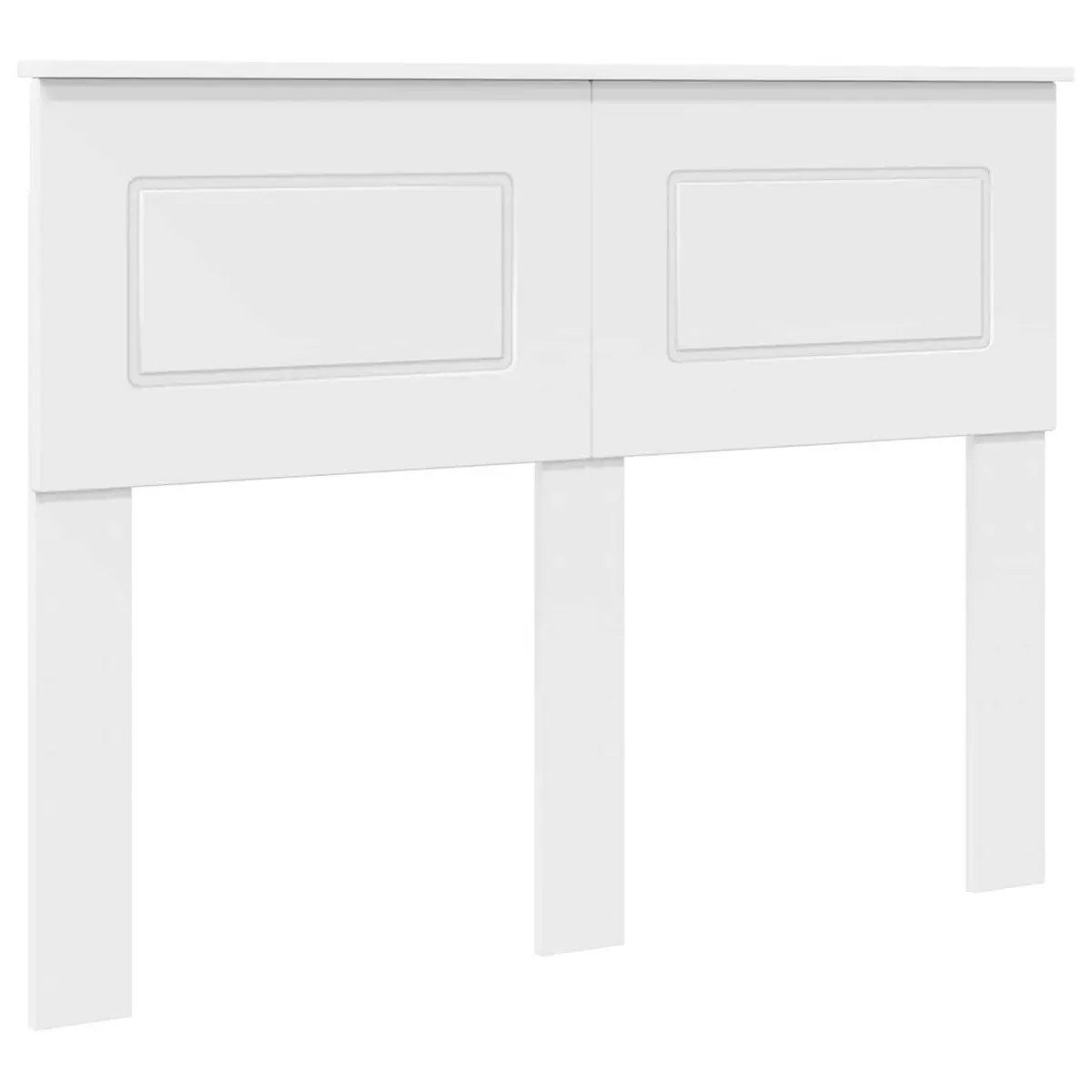 Rectangular White Headboard Made of Engineered Wood