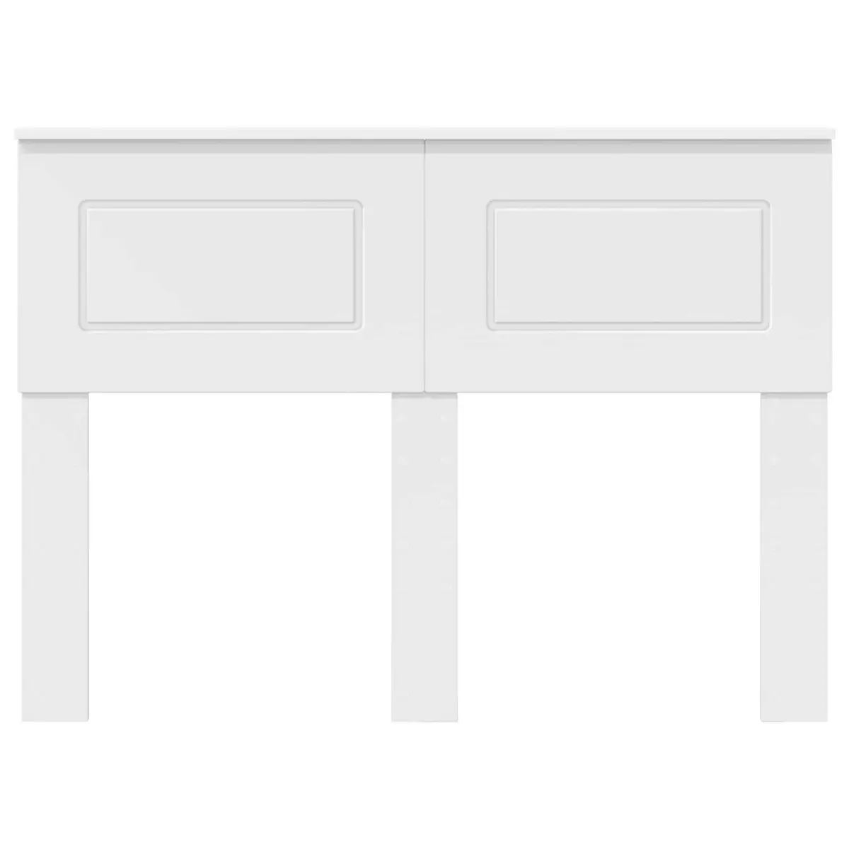Rectangular White Headboard Made of Engineered Wood