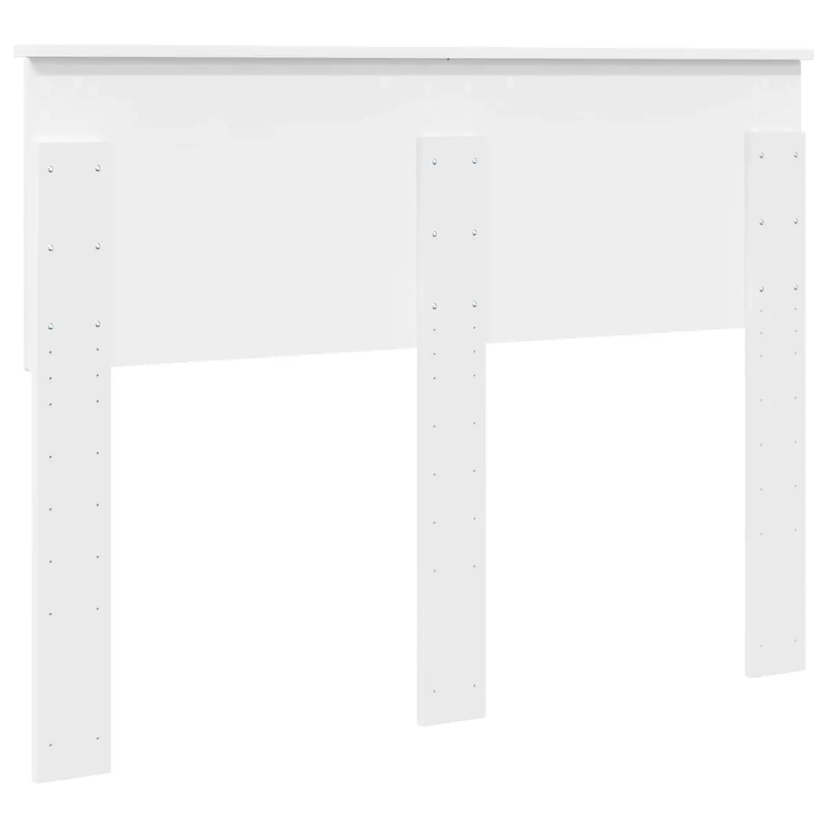 Rectangular White Headboard Made of Engineered Wood