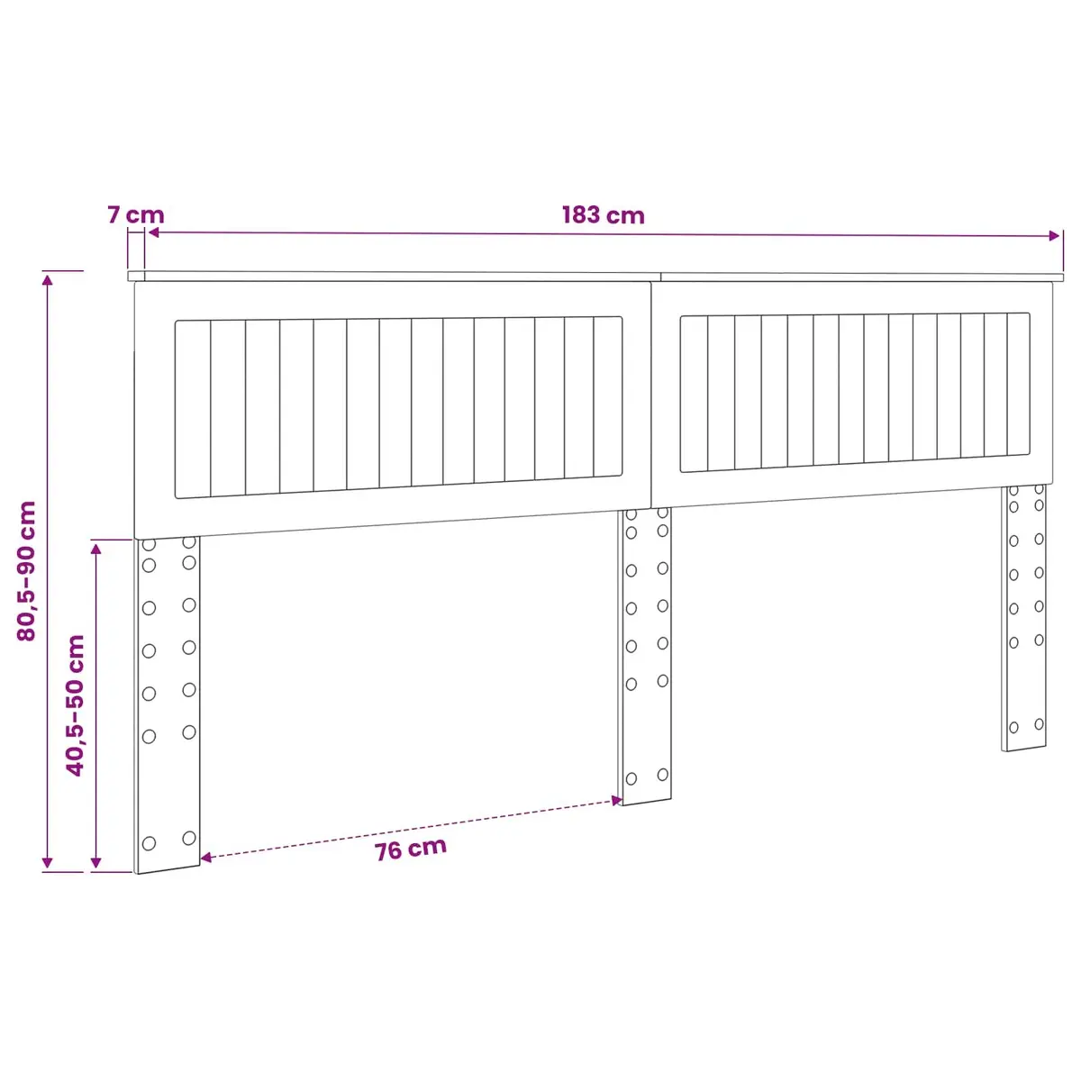 White Engineered Wood Headboard Modern Minimalist Bedroom Furniture Rectangular