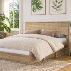 Engineered Wood Headboard – Brown Sonoma Oak, Rectangular Design