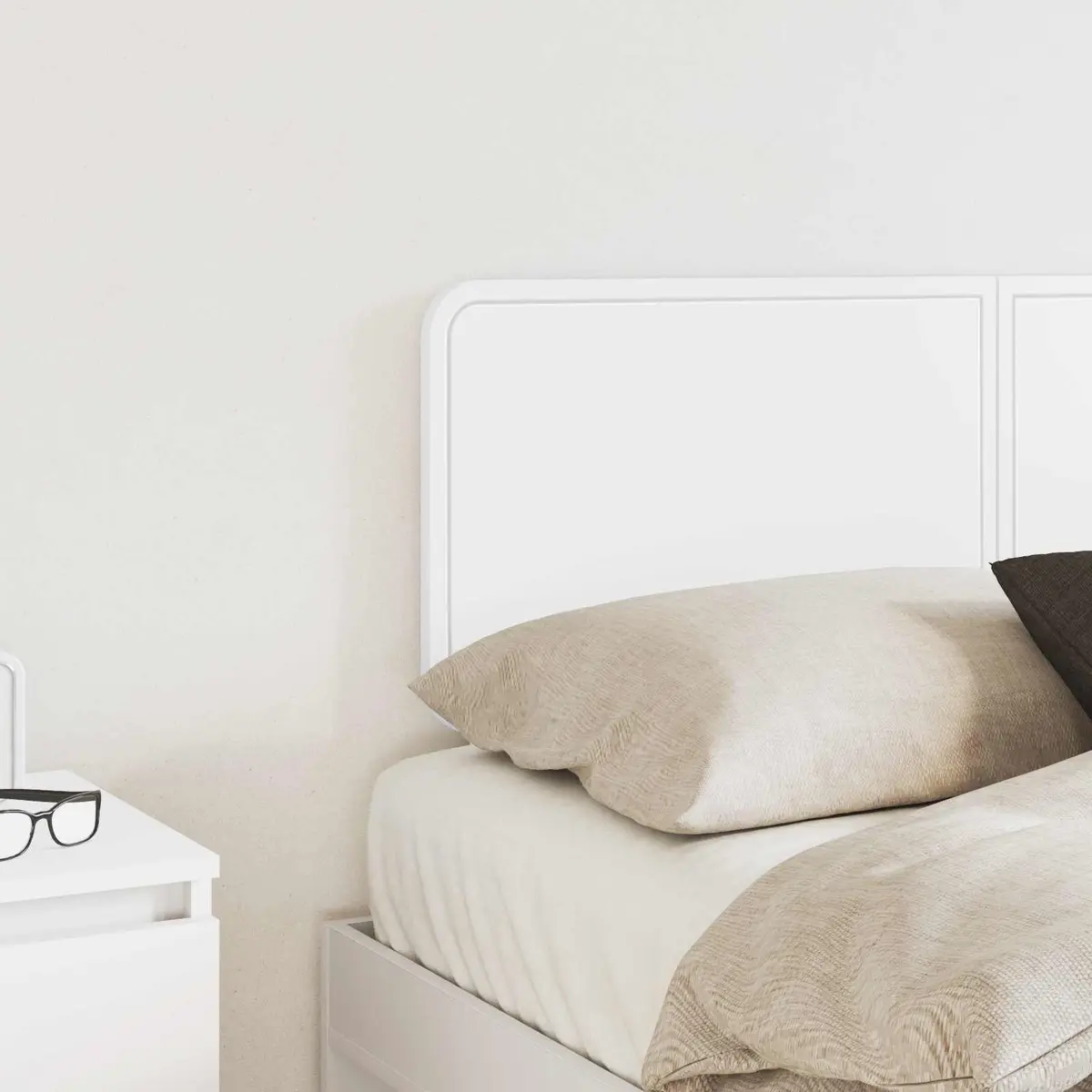 White Engineered Wood Headboard