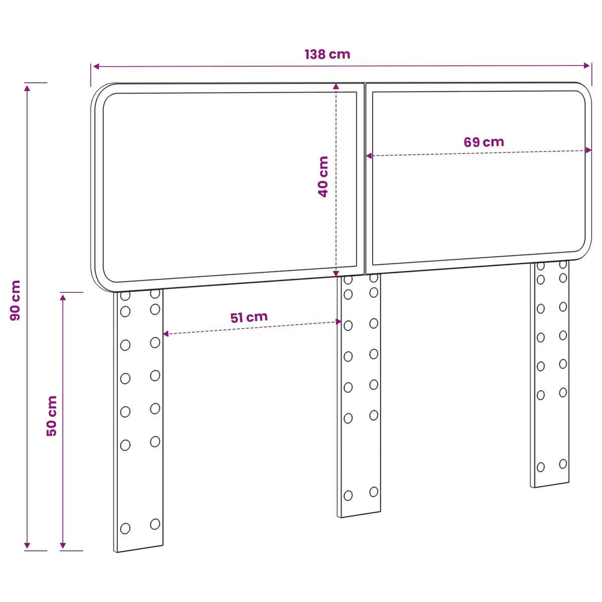 White Engineered Wood Headboard