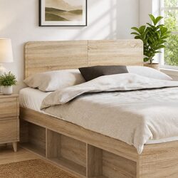 Brown Engineered Wood Headboard - Modern Design Details