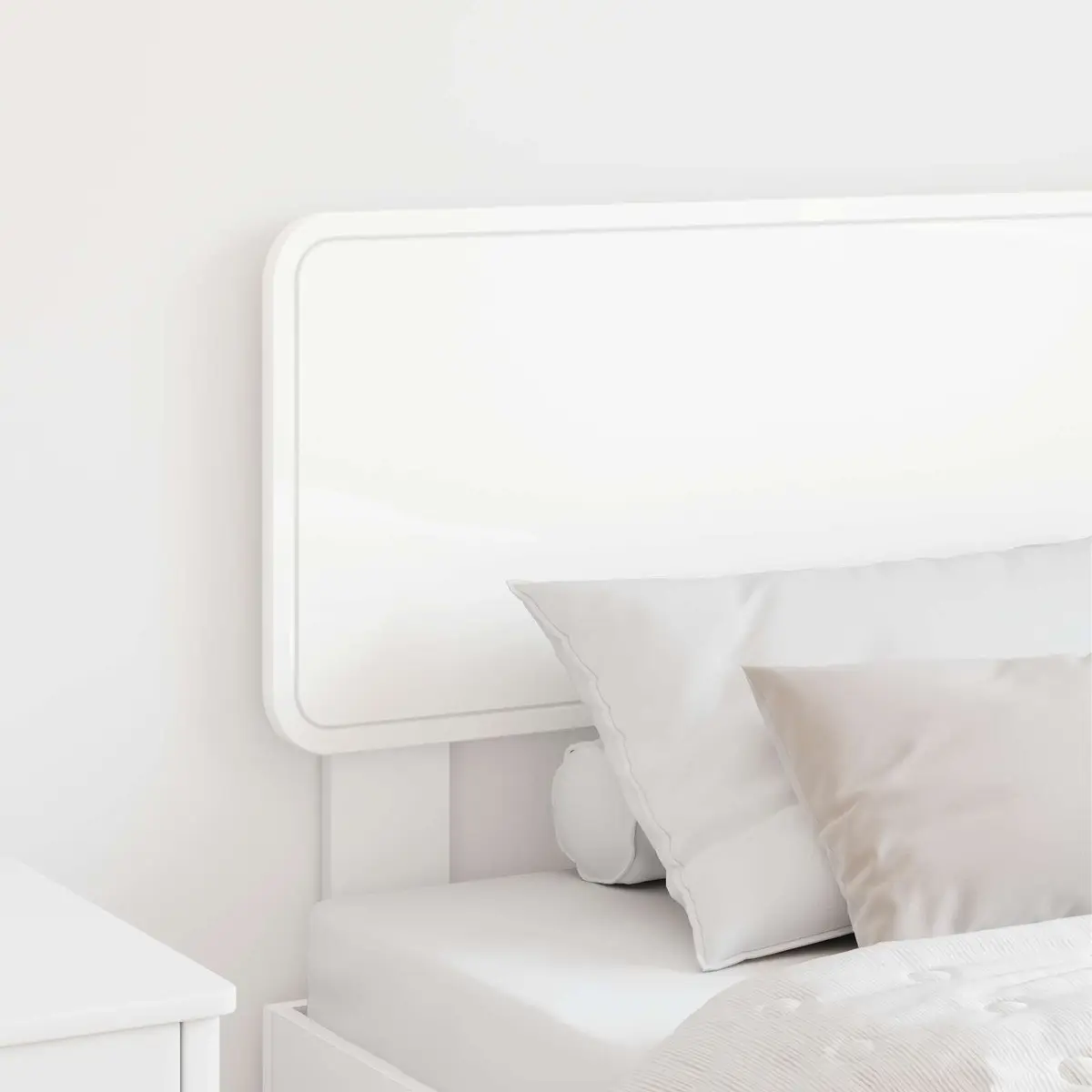 White Engineered Wood Headboard