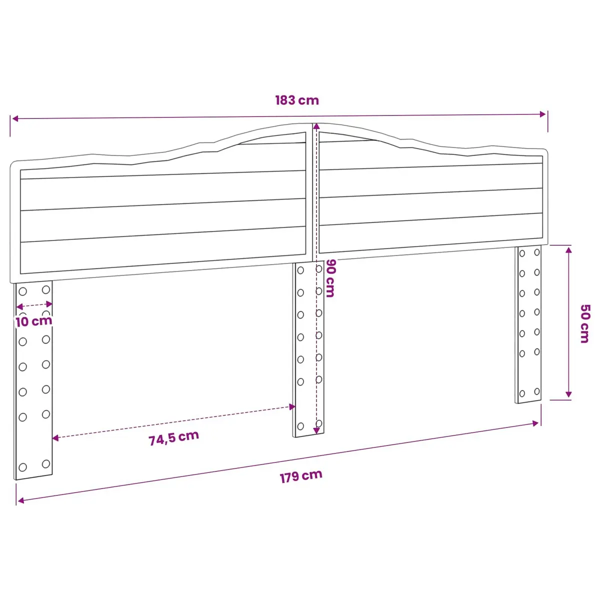 Sonoma Oak Engineered Wood Headboard
