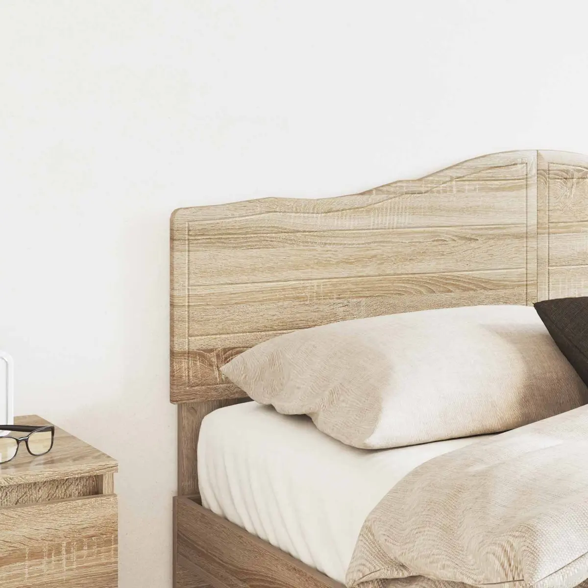 Brown Rectangular Engineered Wood Headboard