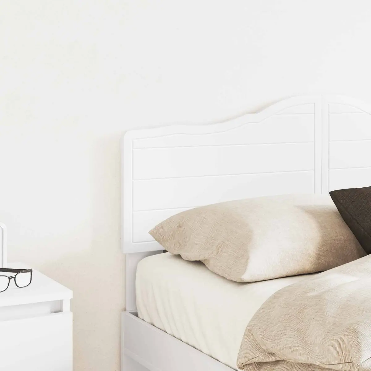 White Engineered Wood Headboard