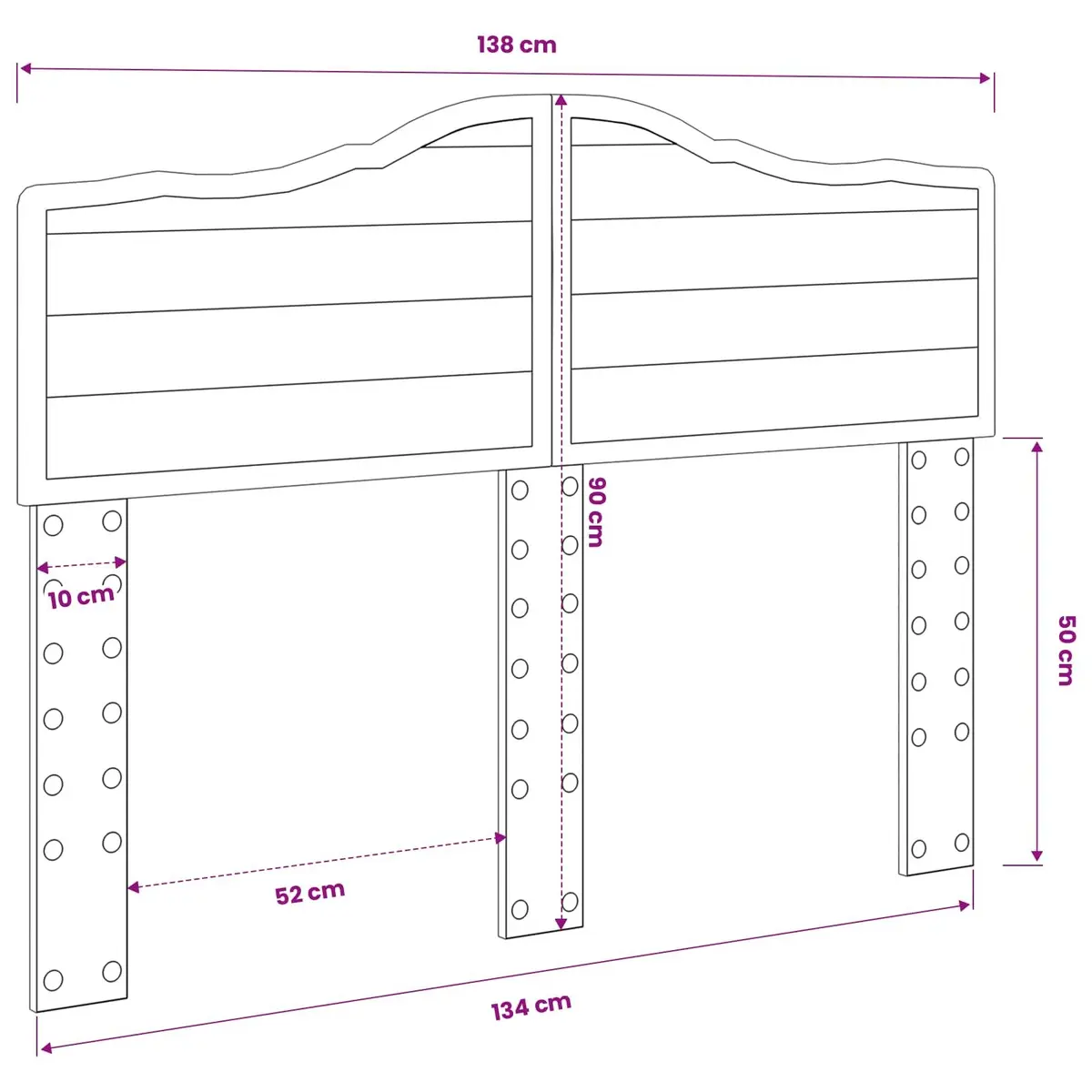 White Engineered Wood Headboard