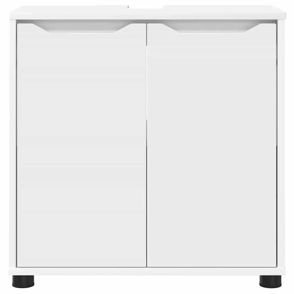 Bathroom Basin Cabinet White Vanity Unit Modern Engineered Wood 60 x 30 x 60 cm