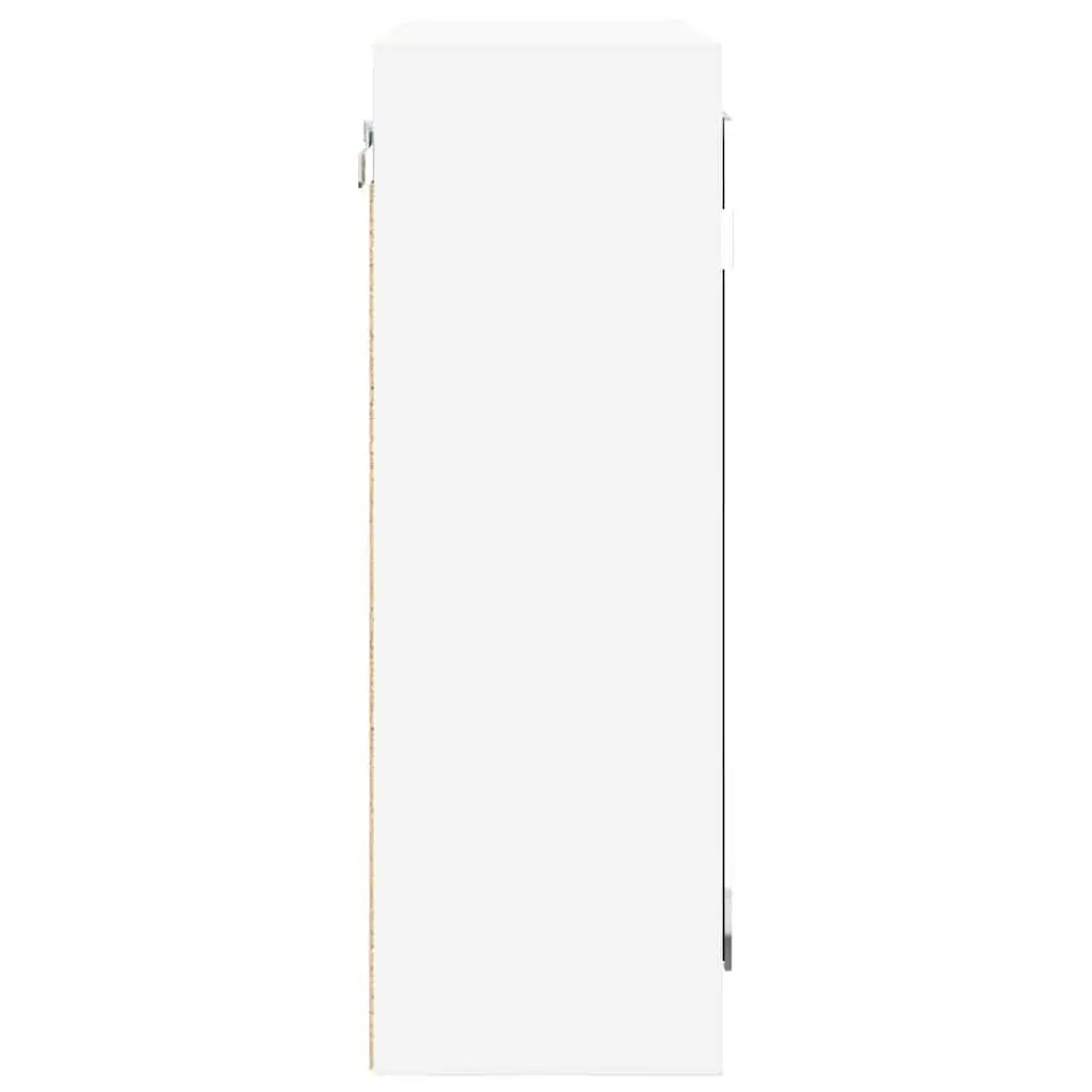 White Wall-Mounted Bathroom Cabinet with Mirror