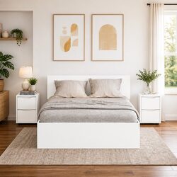 Specifications of Modern White Engineered Wood Nightstand