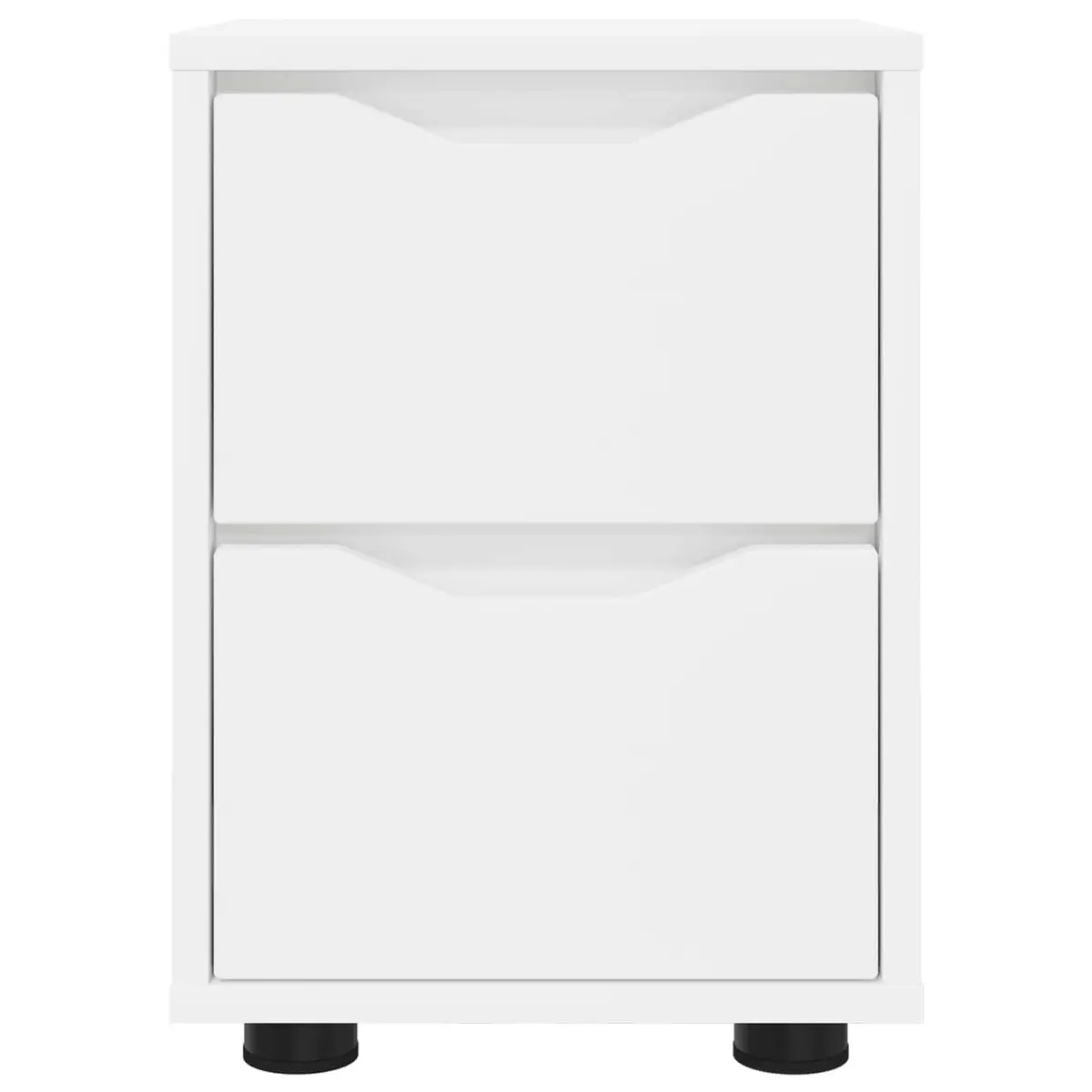 Bedside Table Modern White Engineered Wood Nightstand Bedroom Storage Drawer 30.5 W x 30 D x 43 H cm 2 Piece