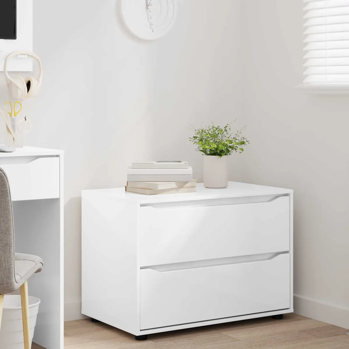 Storage Cabinet Bedroom Living Room High Gloss White