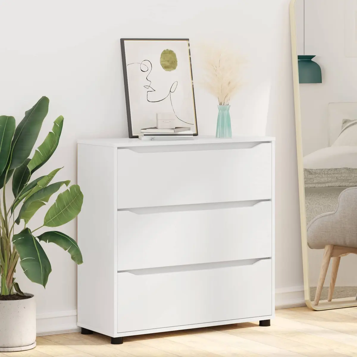 Engineered Wood Storage Cabinet 80 x 31 x 81 cm in White