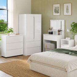 Storage Cabinet Specifications: High Gloss White Finish