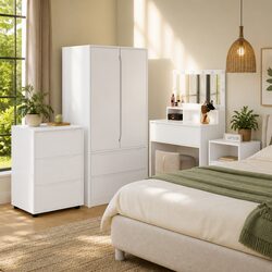 60x48x81cm White Storage Cabinet with Engineered Wood