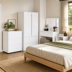 Storage Cabinet Dimensions: 60 x 48 x 81 cm, White Finish