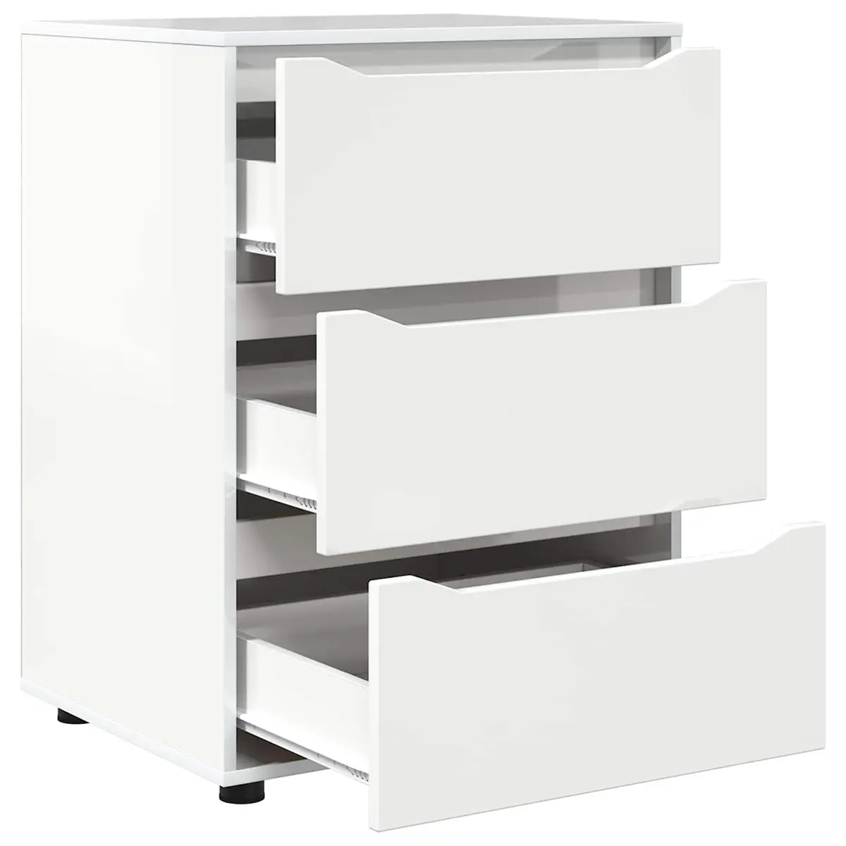 Storage Cabinet Bedroom Living Room High Gloss White 60 x 48 x 81 cm