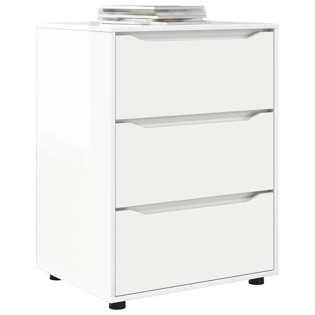 Storage Cabinet Bedroom Living Room High Gloss White 60 x 48 x 81 cm