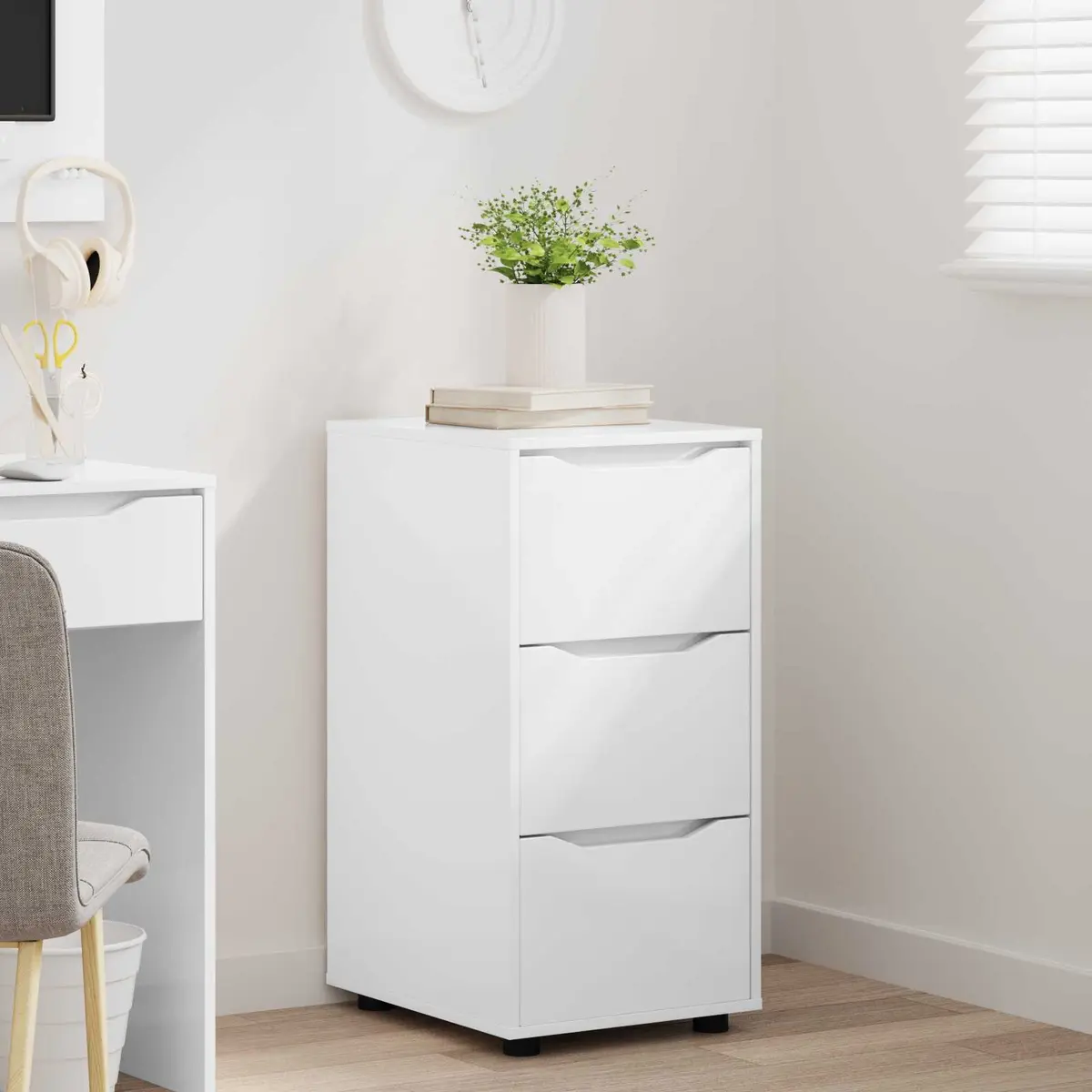 Storage Cabinet Bedroom Living Room High Gloss White 40 x 48 x 81 cm