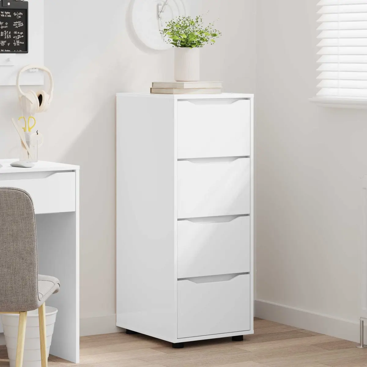 Storage Cabinet White Bedroom Living Room 40 x 48 x 105 cm Engineered Wood