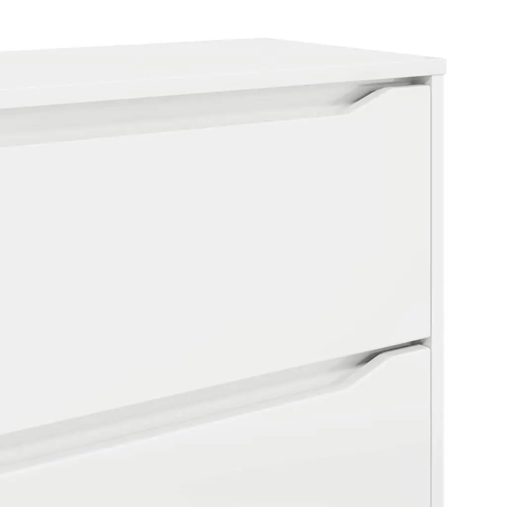 Storage Cabinet High Gloss White Engineered Wood Bedroom Living Room Organiser