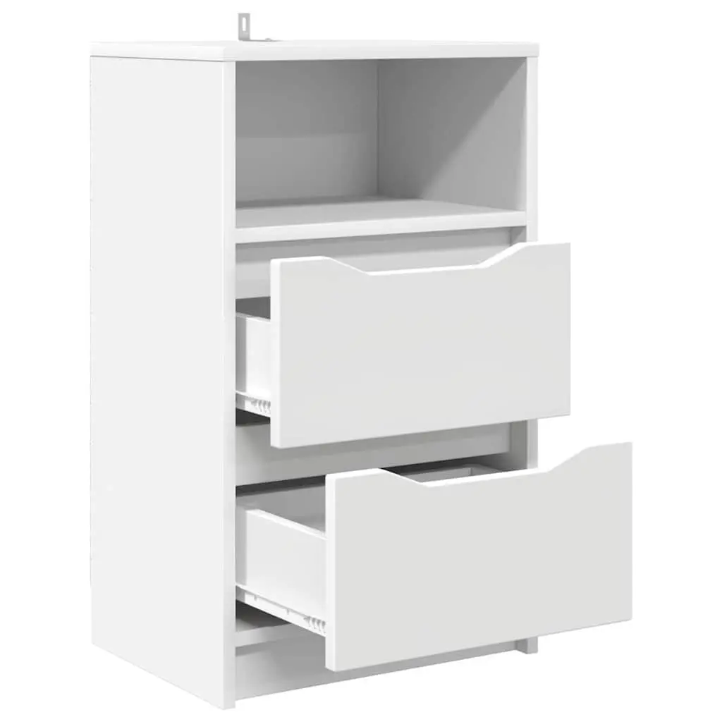 White Bedside Tables 40 x 30 x 46 cm Engineered Wood Storage Nightstands 2 Piece Set