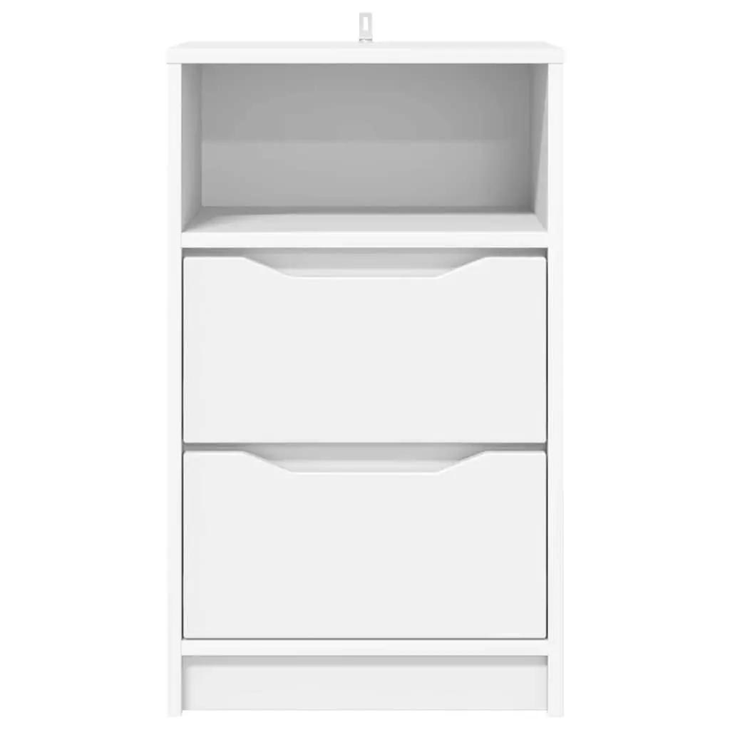 White Bedside Tables 40 x 30 x 46 cm Engineered Wood Storage Nightstands 2 Piece Set