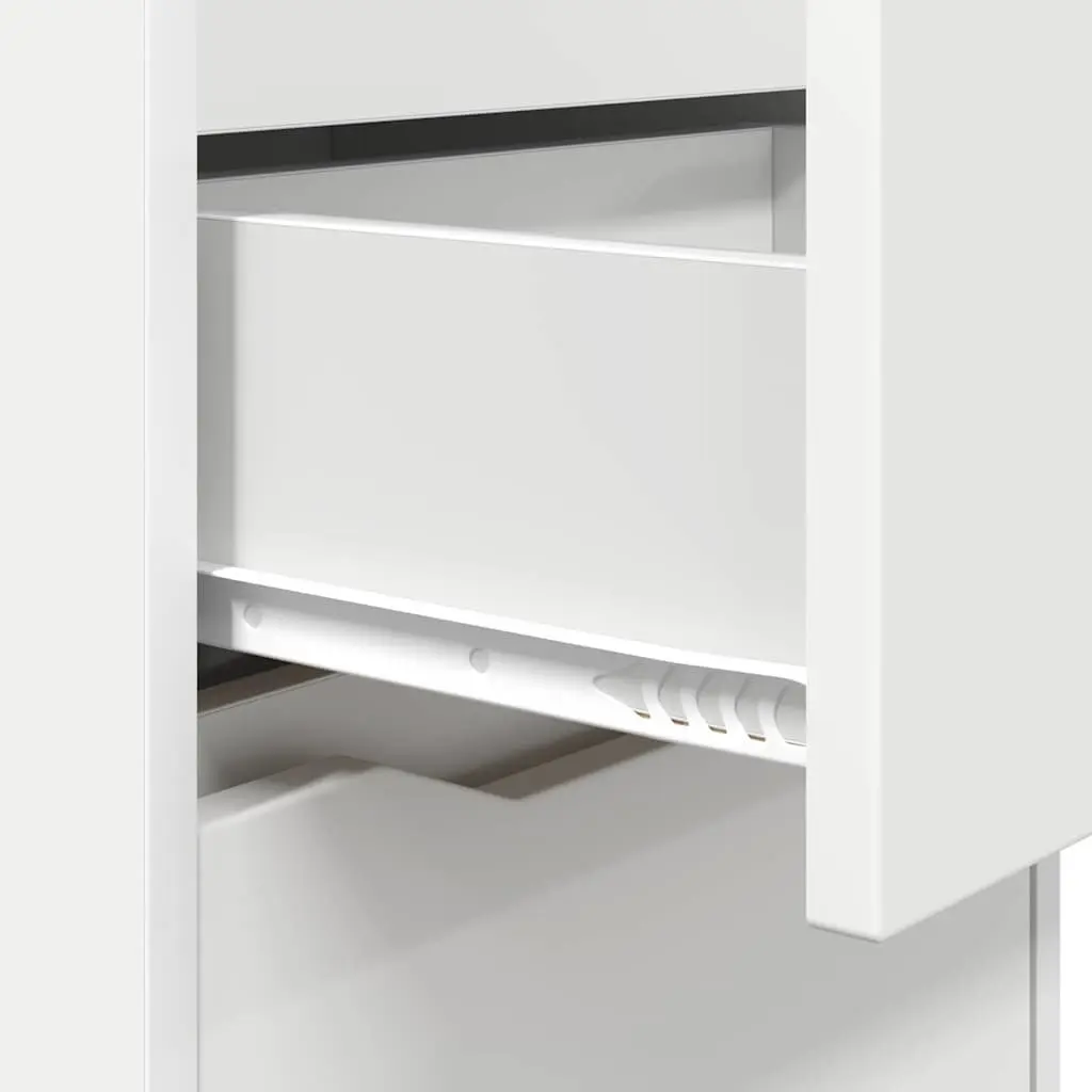 White Bedside Tables 40 x 30 x 46 cm Engineered Wood Storage Nightstands 2 Piece Set