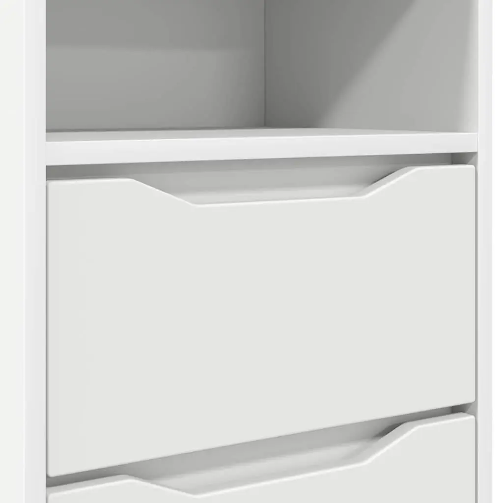 White Bedside Tables 40 x 30 x 46 cm Engineered Wood Storage Nightstands 2 Piece Set
