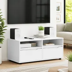 White TV Cabinet with Drawer: Specs and Details